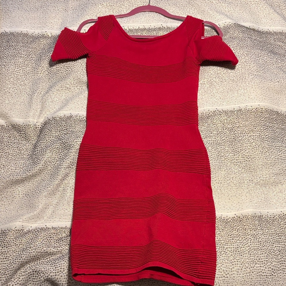 Red Cold Shoulder Dress